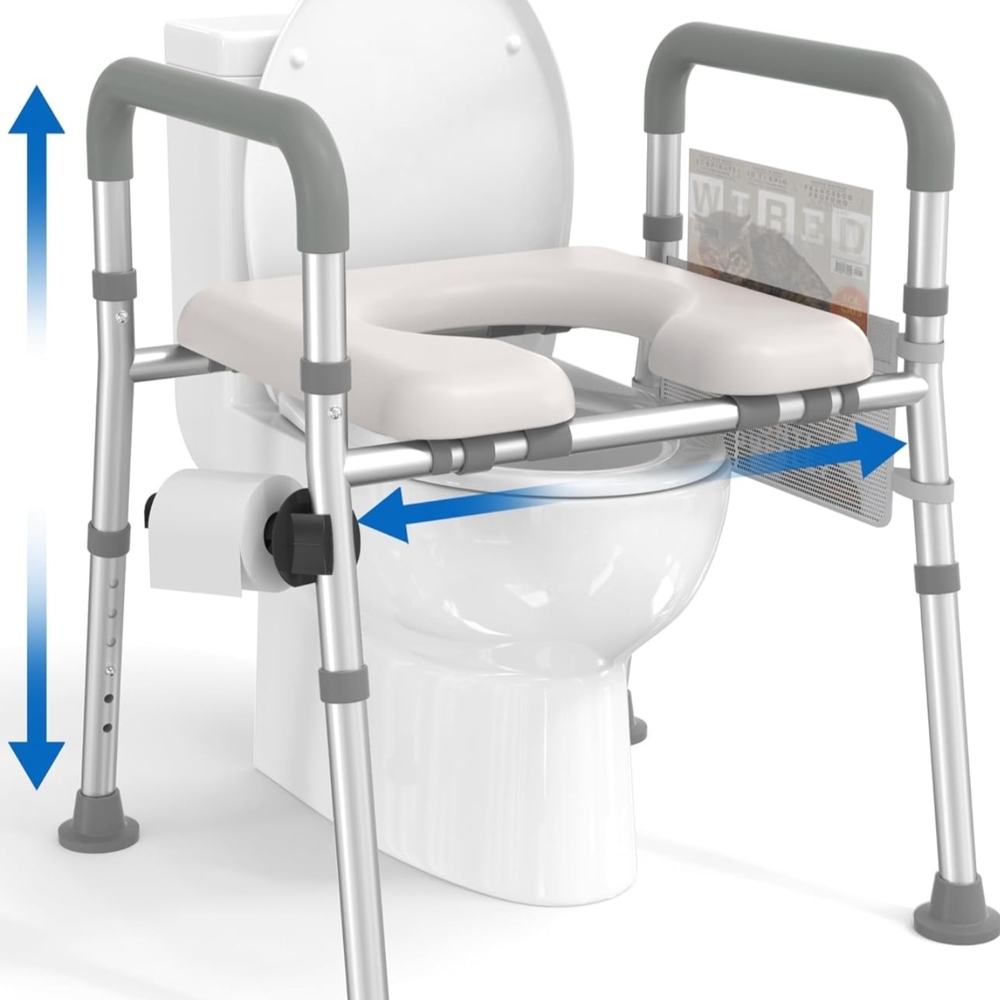 Adjustable Toilet Safety Frame with Armrests